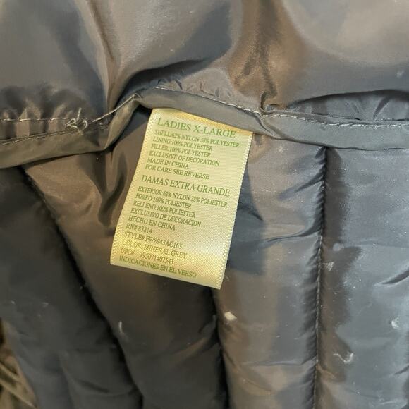 Tangerine Hooded Puffer Vest Women's Size XL Gray Full Zip Ski Snow Gorp Sporty - Picture 7 of 10